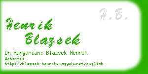 henrik blazsek business card